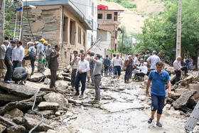 سیل روستای سیجان (آدران) جاده چالوس